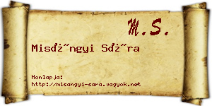 Misángyi Sára névjegykártya